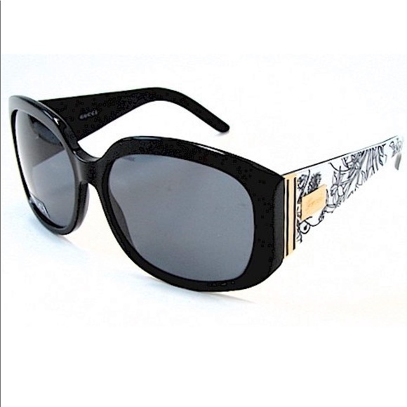 gucci black and white sunglasses